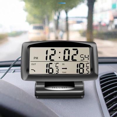 Auto Dashboard Clocks Backlight Temp รถเครื่องวัดอุณหภูมินาฬิกาอิเล็กทรอนิกส์แสดงผล Auto Electronics Indoor Outdoor Temp Detector