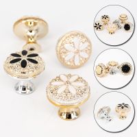 【cw】 European Hole Handle Gold Luxury Pattern Cabinet Knobs Wardrobe Cupboard Door Handles Hardware ！