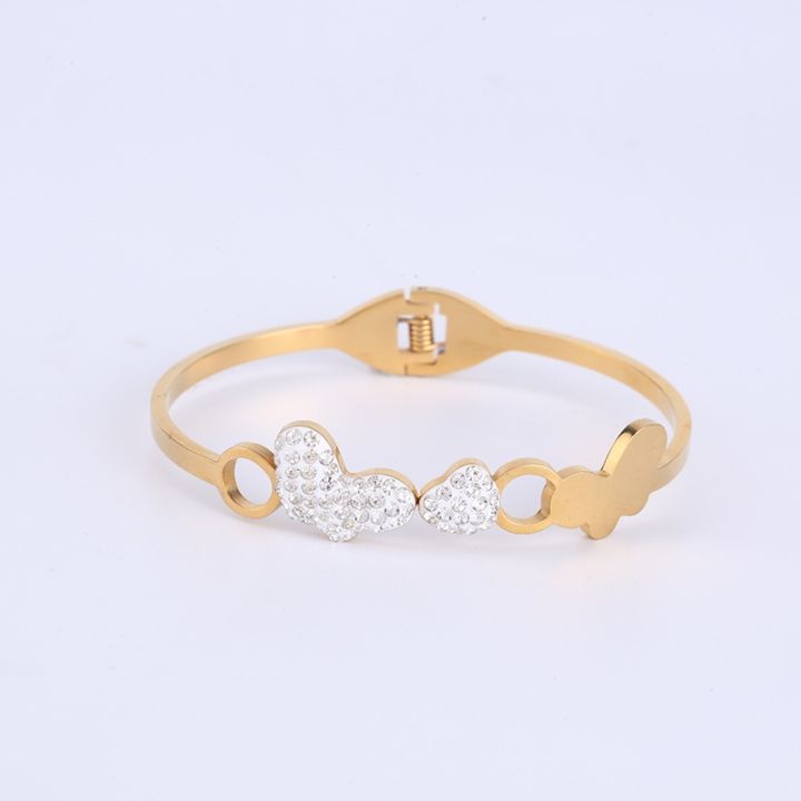 cod-korean-dongdaemun-fashion-style-butterfly-diamond-stainless-steel-bracelet-female-love-rhinestone-titanium
