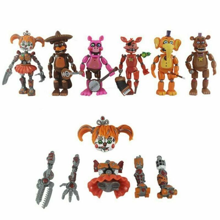 fnaf-five-nights-ที่-freddy-s-nightmare-freddy-ชิก้าบอนนี่-funtime-foxy-pvc-ตัวเลขการกระทำของเล่น6ชิ้น-เซ็ต