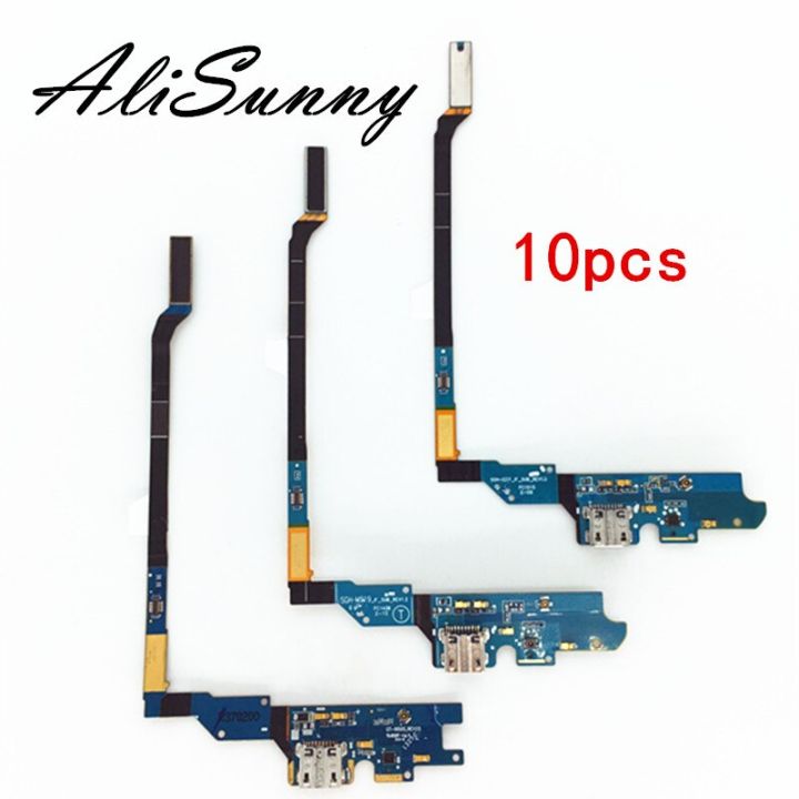 Alisunny ที่เชื่อมต่อแท่นชาร์จ10ชิ้นสายเคเบิ้ลยืดหยุ่นสำหรับ Samsung Galaxy S4 I9500 I9505 I545 I337ชิ้นส่วนซ่อมพอร์ตชาร์จ Usb