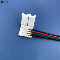 ? TGP 1pcs 4Pin 10mm RGB LED Strip Connector เชื่อมต่อฟรีสำหรับ5050 SMD RGB LED Strip Connector อุปกรณ์เสริม