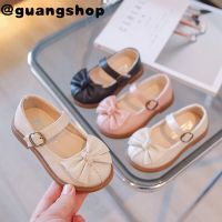 guangshop ทุกการแข่งขันสไตล์กุทัณฑ์สาวหนังรองเท้าแบน Velcro ป้องกันการลื่นเด็กเจ้าหญิงรองเท้านุ่มแต่เพียงผู้เดียว2-8ปี T22N08CC-04