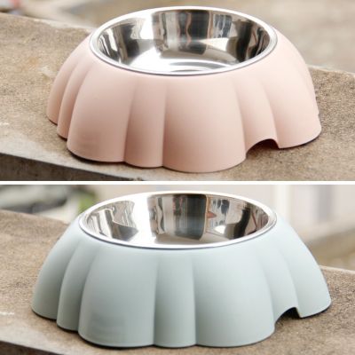 Blue GreenPink Mini Environmental Protection Stainless Steel 5.71inch Mini Dog and Bowl Portable Feeding