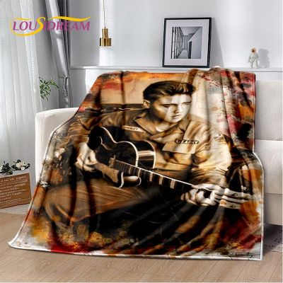 【CW】﹍❄  The King Elvis Presley Soft BlanketFlannel Blanket Throw for Room Bedroom Bed Sofa Cover Kids