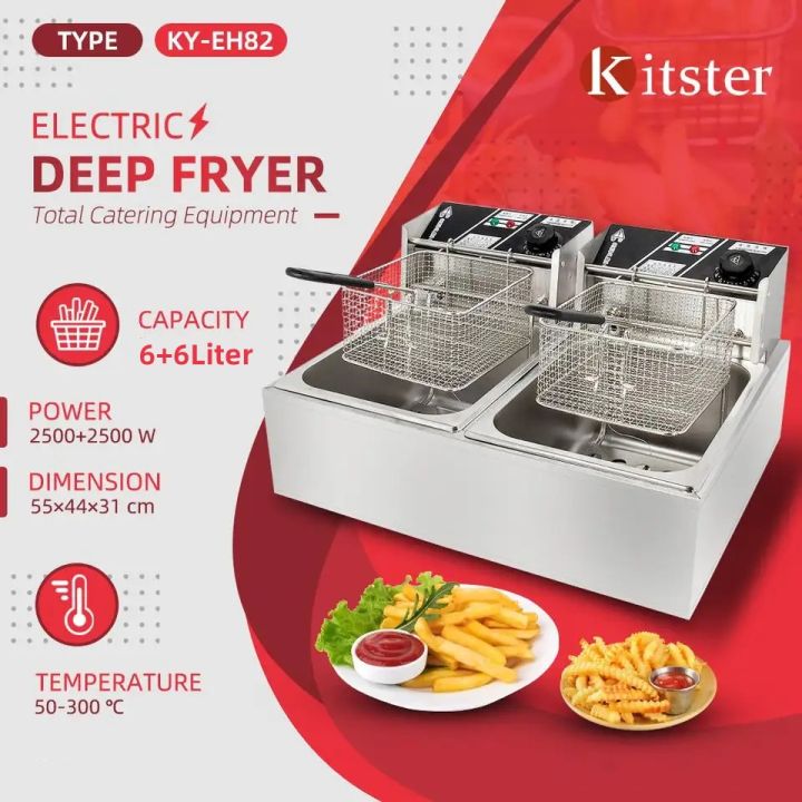 Single And Dual Deep Fryers With Timing Electric Stainless Steel Deep