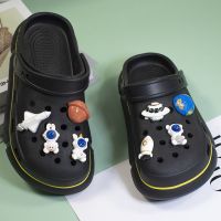 ♟ Cute Astronaut Croc Charms Designer DIY Anime Quality Women Shoes Decaration Jibb for Croc JIBS Clogs Buckle Kids Boy Girls Gift