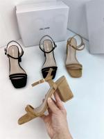 Take the German special line [mainly comfortable and fashionable] Intuit white thick heel buckle strap Roman sandals foreign trade large size 【QYUE】