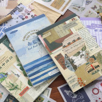 50 Pcs Vintage Retro Material Papers Scrapbooking Supplies Kit Aesthetic Sticker Stationery Journal Diary Diy Background Paper