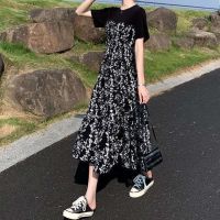 【มีไซส์ใหญ่】Plus Size Womens Short Sleeve Long Summer Dress Casual Floral Printed Vintage Vestidos