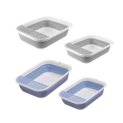 แมวครอกกล่องพับทนทานแมวทรายกล่อง S Plashproof Bedpan สัตว์เลี้ยงครอกถาดสำหรับกระต่ายในร่มแมวทำความสะอาดง่าย,ไม่มีกลิ่น