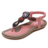SIKETU แฟชั่น2023ฤดูร้อน Flip Flops รองเท้าสตรีต้นฉบับแห่งชาติ Retro รองเท้าโบฮีเมียน Beach Rhinestone ลูกปัดรองเท้ามีเชือกสำหรับหญิงขนาด 2023