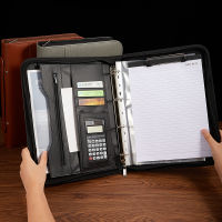 แฟ้มกระเป๋า A4 Binder กล่องเอกสารเครื่องคิดเลขสำนักงานคลิปตู้โฟลเดอร์4ผู้ถือแหวน Manager กระเป๋าเอกสารเครื่องเขียน Case