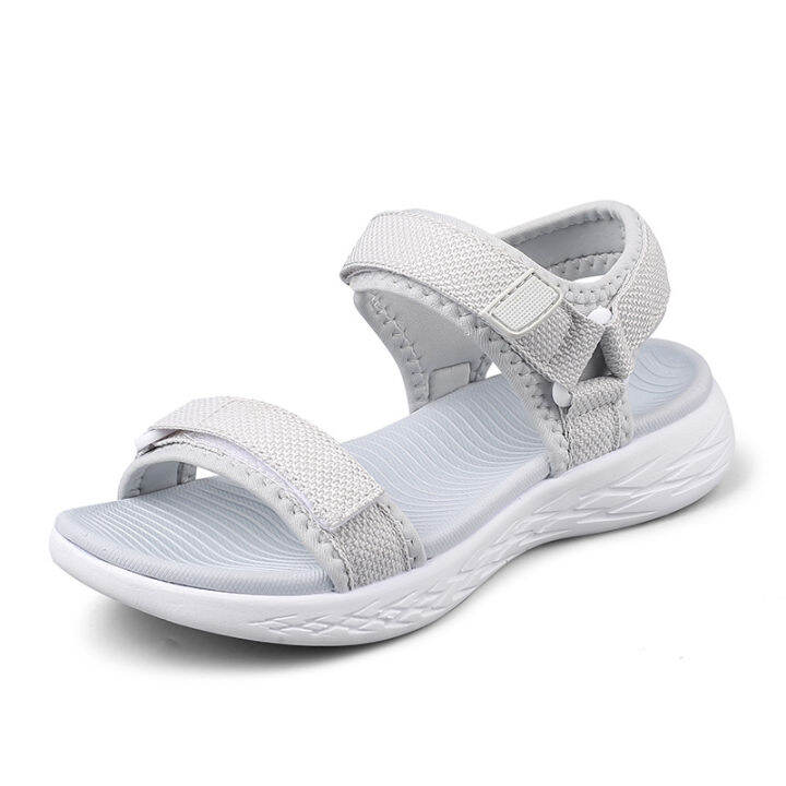 skechers-gorun-สเก็ตเชอร์ส-รองเท้าแตะ-ผู้หญิง-new-gowalk-arch-fit-on-the-go-sandals-shoes-92700-gry