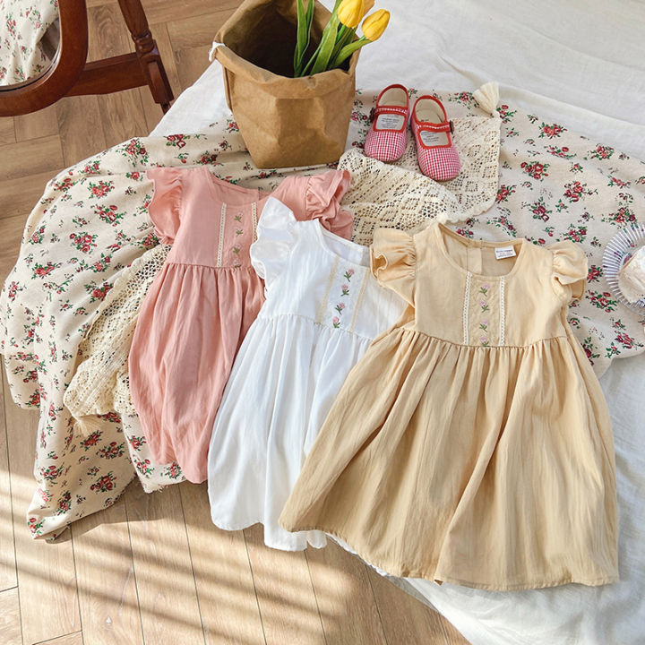 Váy lanh cho bé họa tiết siêu dễ thương đầm cotton lụa mùa hè thoáng mát  lilikids từ 7  18 kg