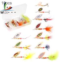 Weihe 10ชิ้นโลหะปินเนอร์ล่อโมโหตกปลาช้อนเหยื่อ Spinnerbait ประดิษฐ์พร้อมกล่อง