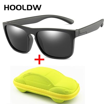 HOOLDW Square Kids Sunglasses Silicone Flexible Safety Children Polarized Sun Glasses Girl Boy Glasses UV400 Baby Shades Eyewear Cycling Sunglasses