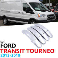 For Ford Transit Tourneo MK4 2013~2019 Chrome Door Handle Catch Cover Decoration Car Exterior Handles Trim Frame Accessories Cap