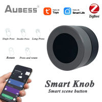 Tuya ZigBee 3.0 Smart Light Switch Knob Wireless Scene Button Controller Battery Powered Automation Scenario Via Zigbee Gateway