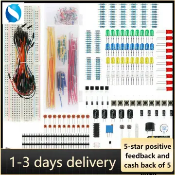 Shop 374pcs 830 Breadboard Cable Resistor Electronic Components Getting  Started Diy Kit For Arduino With Plastic Box with great discounts and  prices online - Jan 2024