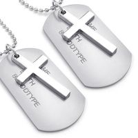 2X Jewelry Mens Necklace, Style Tags Dog Tag Alloy Pendant with 68cm Chain, Silver color