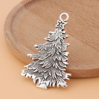 10pcs/Lot Tibetan Silver Large Christmas Tree Charms Pendants for Necklace Jewelry Making Accessories