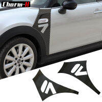 A pair 5D Carbon Fibre Vinyl Decal Front Fender Air Vent Trim Side Scuttles Stickers For Mini Cooper F56 Car Styling Accessories