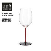 RIEDEL SOMMELIERS BLACK SERIES COLLECTOR S EDITION RED WINE GLASS : BORDEAUX GRAND CRU RED/BLACK