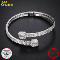 สร้อยข้อมือหรูหราที่กำหนดเองเงิน925 Moissanite สำหรับผู้หญิงผู้ชายเครื่องประดับฮิปฮอป