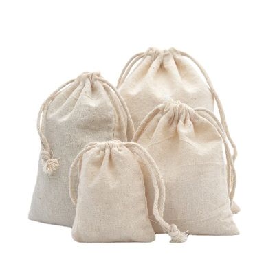 ถุงหูรูดผ้าฝ้าย100ชิ้น/ล็อตสำหรับของขวัญคริสต์มาสกระเป๋า DIY กระเป๋าธรรมดาขนาดเล็กถุงเก็บของกันฝุ่นสำหรับบ้าน