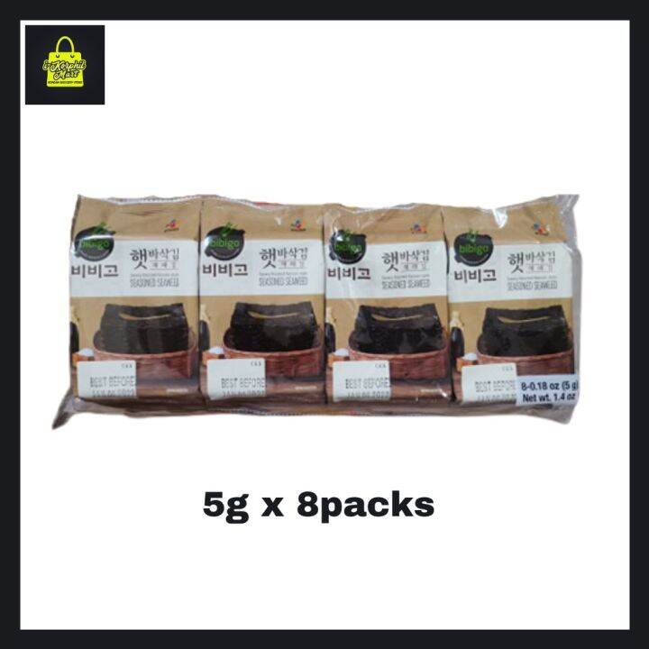 8 Packs CJ Bibigo Savory Roasted Seasoned Seaweed Snack 5g-NOW NEW ...