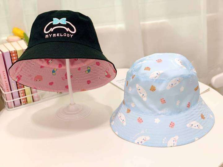 หมวก-sanrio-character-ทรง-bucket-มาใหม่ยอดฮิต-กลับด้านได้-มี-2-แบบใน-1-ใบ-ขนาดกดดูได้ที่รูปภาพ-พร้อมส่ง