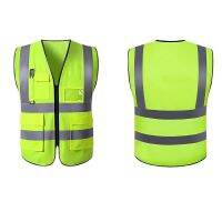 ใหม่1Pcs เสื้อกั๊กสะท้อนแสงเพื่อความปลอดภัยสีสดใส Multi-Pocket Traffic Vest รถไฟ Coal Miners ชุด Breathable เสื้อกั๊กสะท้อนแสง