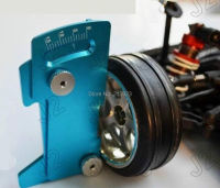 CNC Adjustable Ruler Adjusting RC car height &amp; wheel Rim Camber Measure 15 degrees Alloy Blue