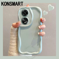 KONSMART Makaron เคสสีล้วน OPPO A58 A78 A38 4G 5G A98 A96 A76 A77S A57 A77 A17 A17K A55 A16K A16E ในฤดูร้อนที่น่ารักขอบครีมคู่ OPPOA58 NFC