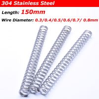 【LZ】 304 Stainless Steel Compression Spring Return Spring Wire Diameter 0.3mm 0.4mm 0.5mm 0.6mm 0.7mm 0.8mm Length 150mm