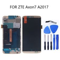 AMOLED ของแท้สำหรับจอแสดงผลจอแอลซีดีพร้อมกรอบ Zte Axon 7ชุดหน้าจอสัมผัสดิจิไทเซอร์สำหรับ A2017 Zte A2017U A2017G LCD Axon7