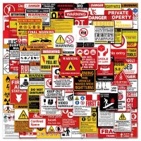 Cool Warning Sign Stickers For Luggage Laptop Guitar Skateboard Waterproof Graffiti Bicycle Car Helmets Decals