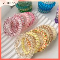 VJMHGS 6Pcs/Bag แหวนติดผม เชือกมัดผม สีไล่ระดับสี ความยืดหยุ่นสูง ยางรัดศีรษะ ของใหม่ สายโทรศัพท์สำหรับโทรศัพท์ หัวเชือก สาวๆ