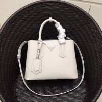 Prada Small Saffiano Leather Double Prada Bag Top-Handle Bag