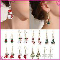 XUESHE Fashion Jewelry Home Decoration Accessories Pendant Ornaments Santa Claus Stud shape Xmas Sock Tree Earrings Christmas Earring