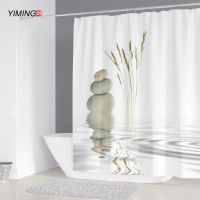 【Bathroom sale】 YIMING PrintedMildew ม่านล้างทำความสะอาดได้ด้วยห้องน้ำม่าน3D ม่านอาบน้ำ240x180cm