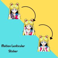 Anime Figure Kawaii Cute Girl Motion Sticker Magic Stickers Creative Car Sticker Notebook Luggage Waterproof 3D Decal Home Dcor