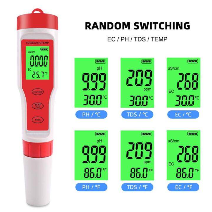 yieryi-เครื่องทดสอบเครื่องตรวจคุณภาพน้ำดิจิตอล4-in-1-ph-tds-ec-เครื่องวัดอุณหภูมิสำหรับสระว่ายน้ำน้ำดื่มพิพิธภัณฑ์สัตว์น้ำ