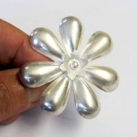 Handicraft nice big flower ring Thai Karen pattern square uneven pattern pure silver Thai Karen hill tribe silver hand made Size 8-9 Adjustable