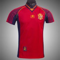 New products listed 1998 Spanish home wine red classic short sleeve football sports leisure football clothing soccer jersey football shirt เสื้อฟุตบอลยุค90 เสื้อฟุตบอลย้อนยุค เสื้อฟุตบอลยุค90 เสื้อฟุตบอลย้อนยุค