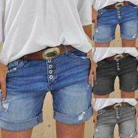 COD jfdss Youthful Outfit Ship Out Within 24 Hours Ripped Hole Button Plus Size Denim Shorts Short Jeans Age-Reduction