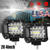 พ็อด Flood Combo สปอตไฟบาร์ LED 60W 2ชิ้นไฟตัดหมอกออฟโร้ดแท่งไฟ LED SUV ATV UTV