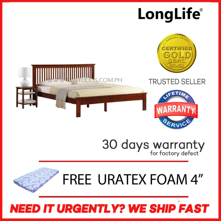 Longlife Howard Double Size Bed Frame 48x75 (Brown) with FREE 4 Inches