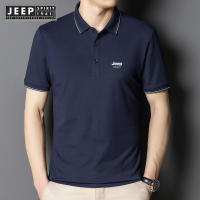 JEEP SPIRIT 1941 ESTD Men S POLOT เสื้อแขนสั้นเสื้อยืดฤดูใบไม้ผลิและฤดูร้อนบางวัสดุชายเสื้อแขนสั้น Top